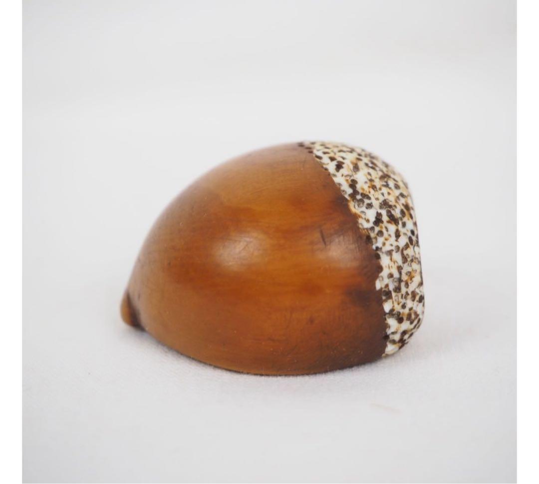 送料無料 時代物　栗根付　秀逸作