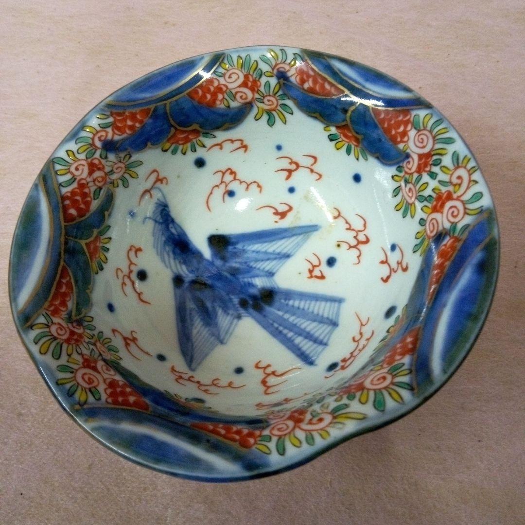 古伊万里　麒麟鳳凰文様錦三ツ鉢　古美術　古道具　骨董品
