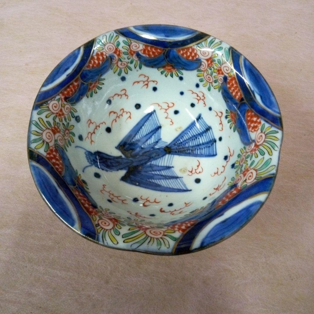 古伊万里　麒麟鳳凰文様錦三ツ鉢　古美術　古道具　骨董品