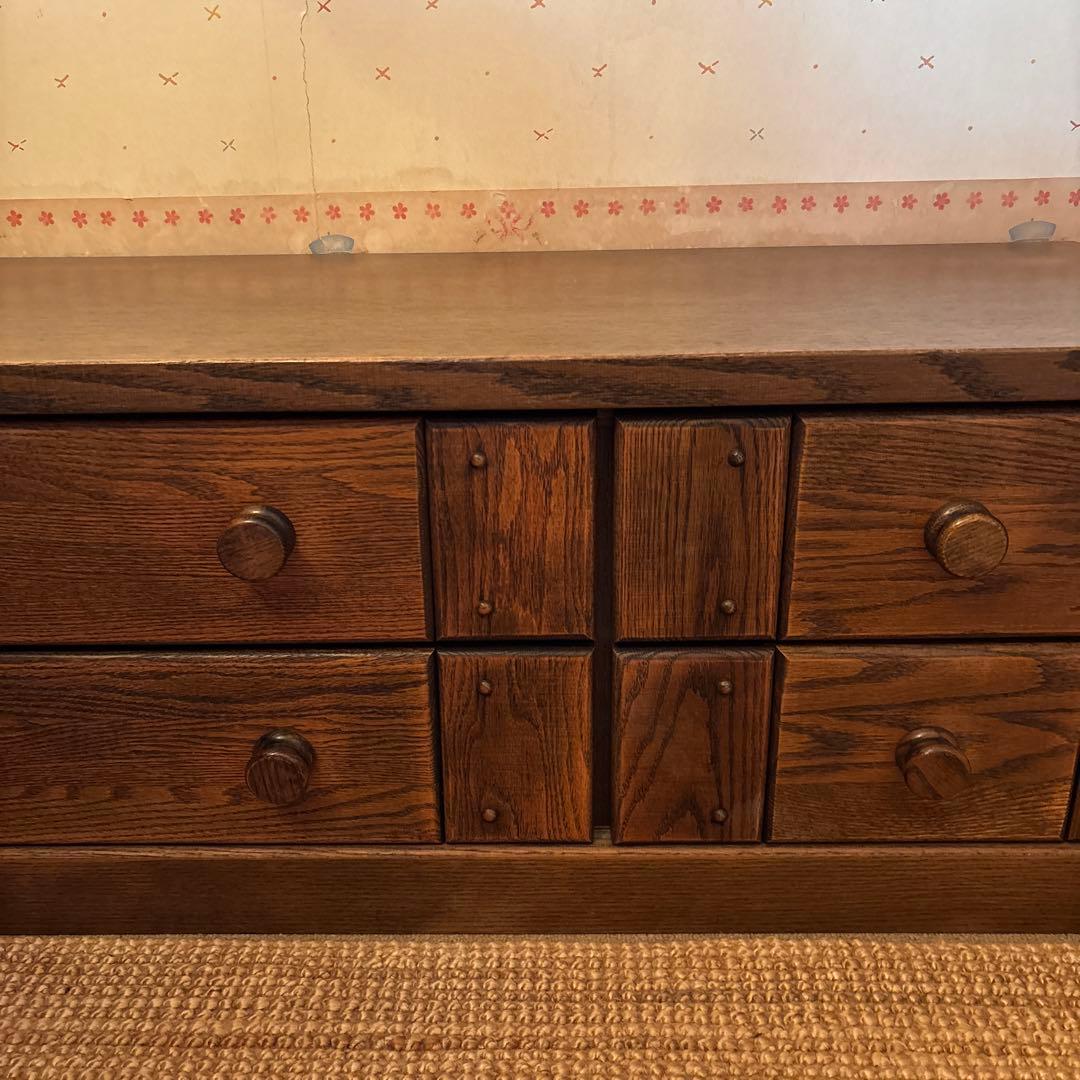 ダークブラウンキャビネット 6引き出し　たのメル便、送料込み