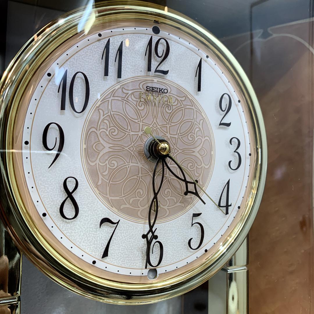 高級時計　SEIKO　セイコー　EMBLEM 　エンブレム　回転飾り電波置き時計
