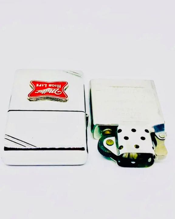 米国ミラービール　Miller beerエナメル七宝＊鏡面フラットトップ