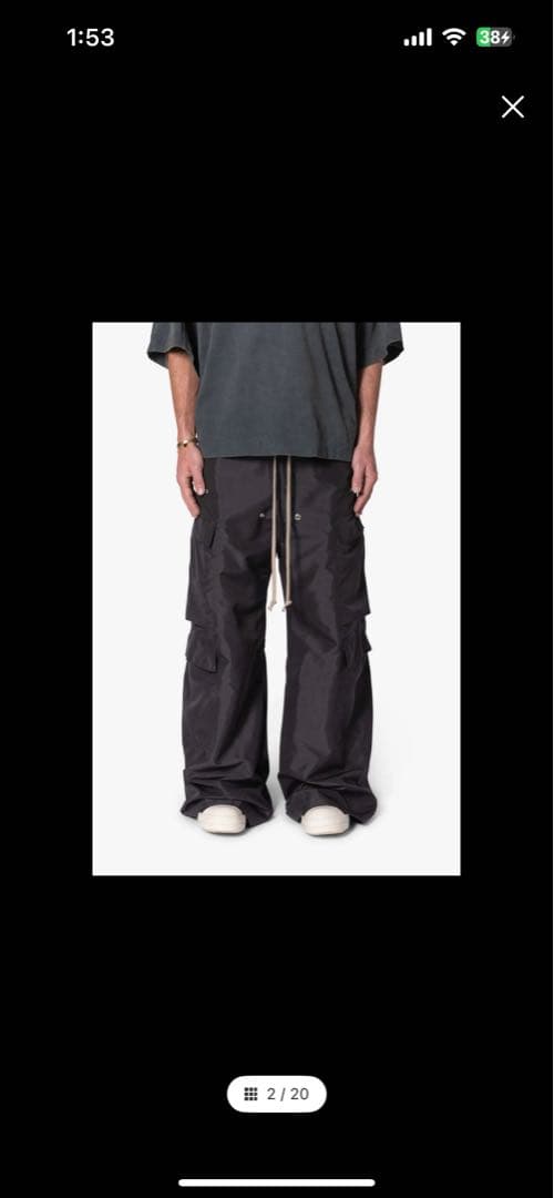 パンツ mnml Rave Double Cargo Pants Black