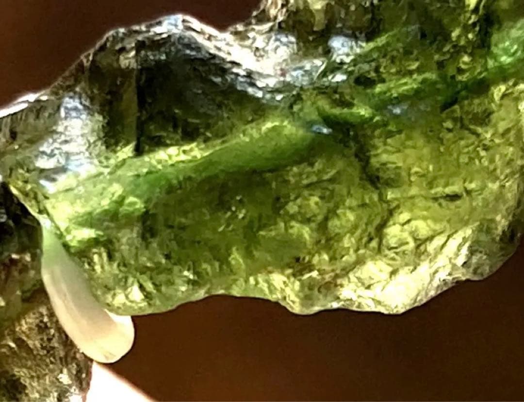 モルダバイト　ブレスレット　鑑別書付き　レインボー