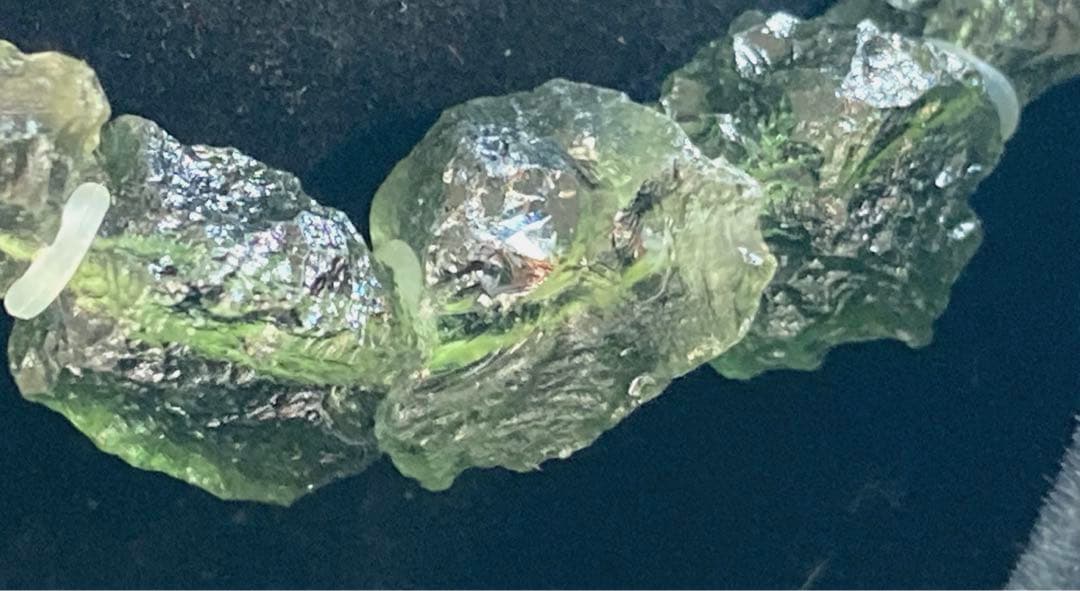 モルダバイト　ブレスレット　鑑別書付き　レインボー