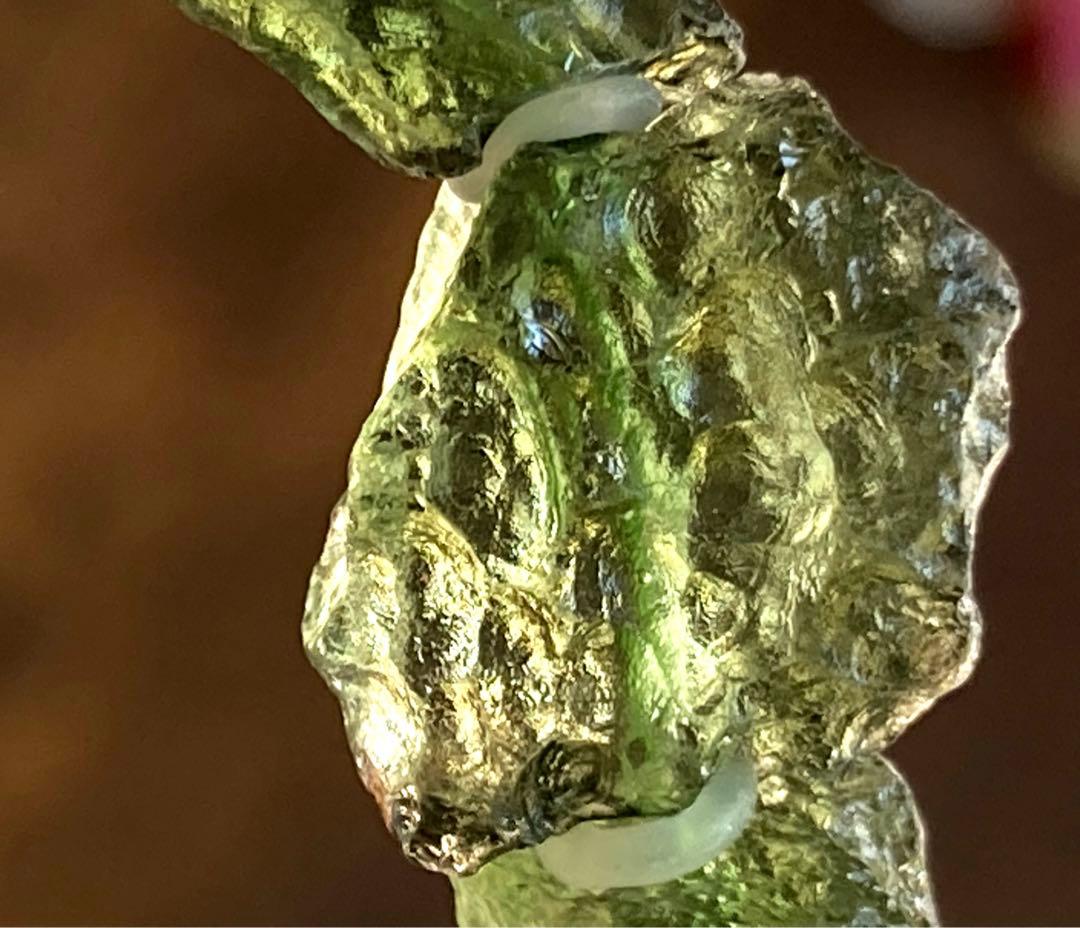 モルダバイト　ブレスレット　鑑別書付き　レインボー