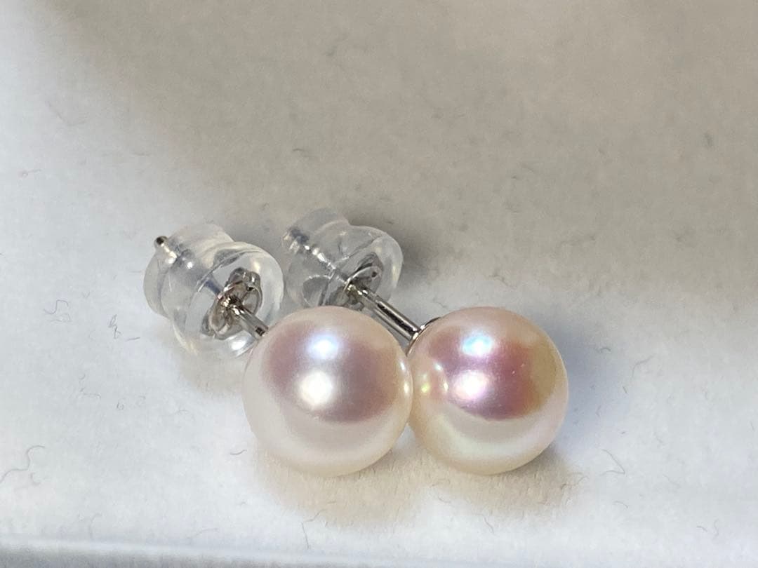 ピカチュウさま専用【ピンク・花珠】あこや真珠　パールピアス　最高級7.8ミリ