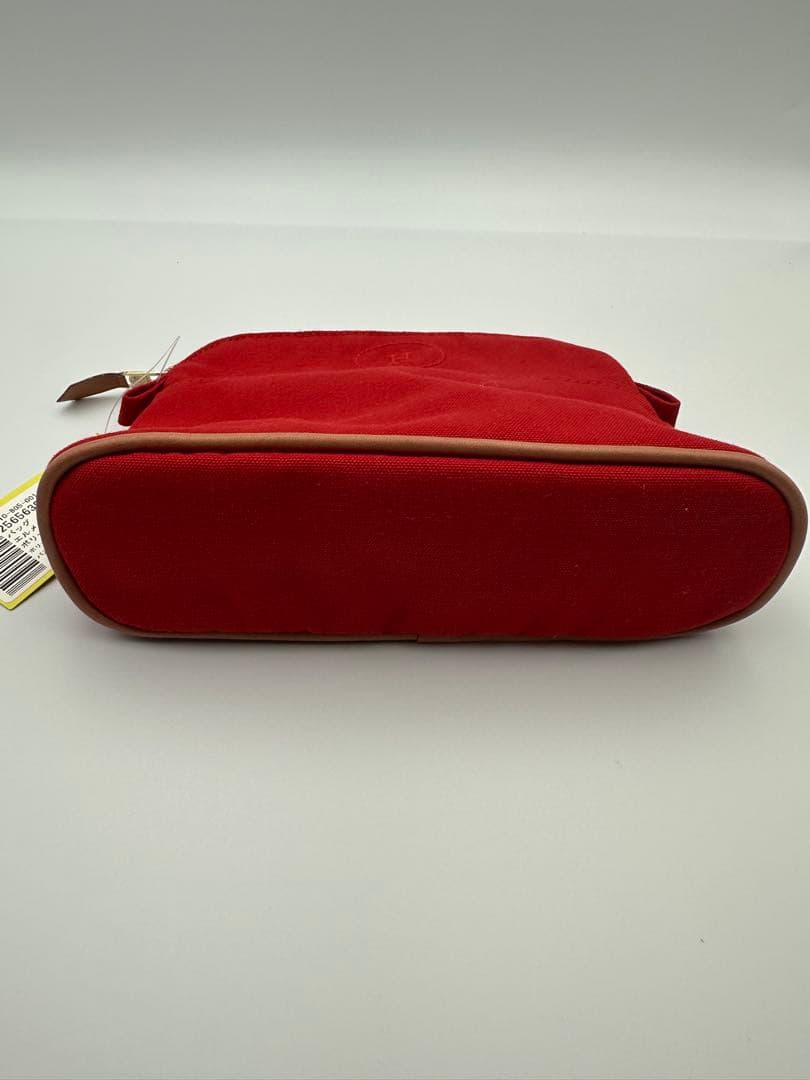 エルメス HERMES ボリードポーチ ミニミニ 赤 キャンバス 美品
