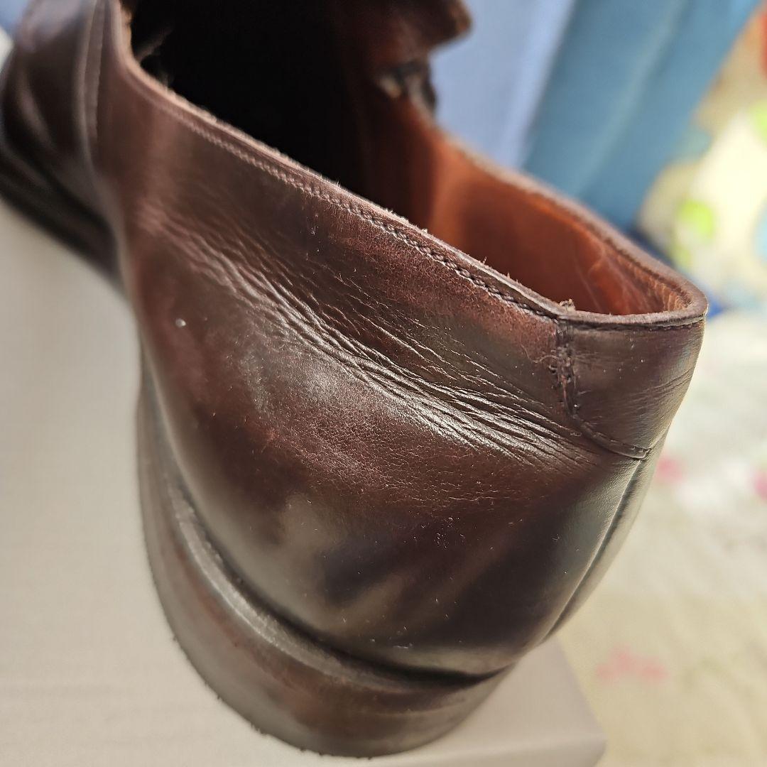 BOTTEGA VENETA　ダークブラウン レザー ダブルストラップシューズ