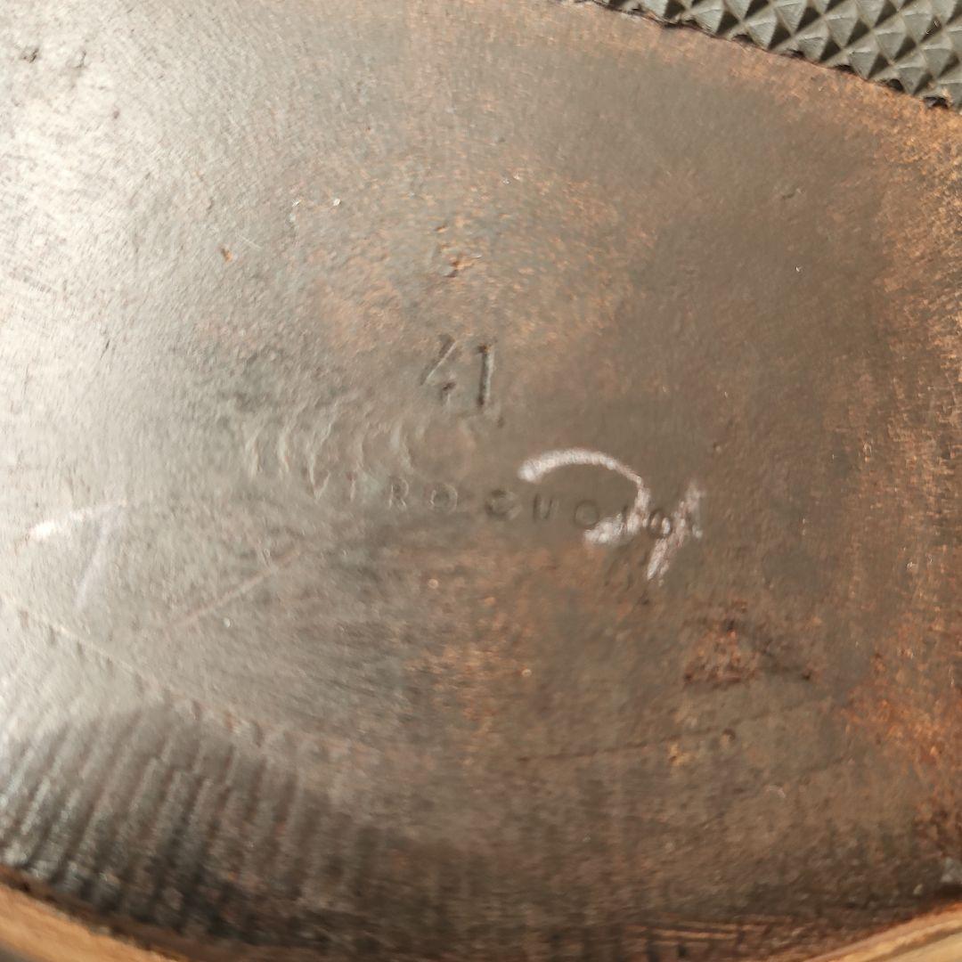 BOTTEGA VENETA　ダークブラウン レザー ダブルストラップシューズ