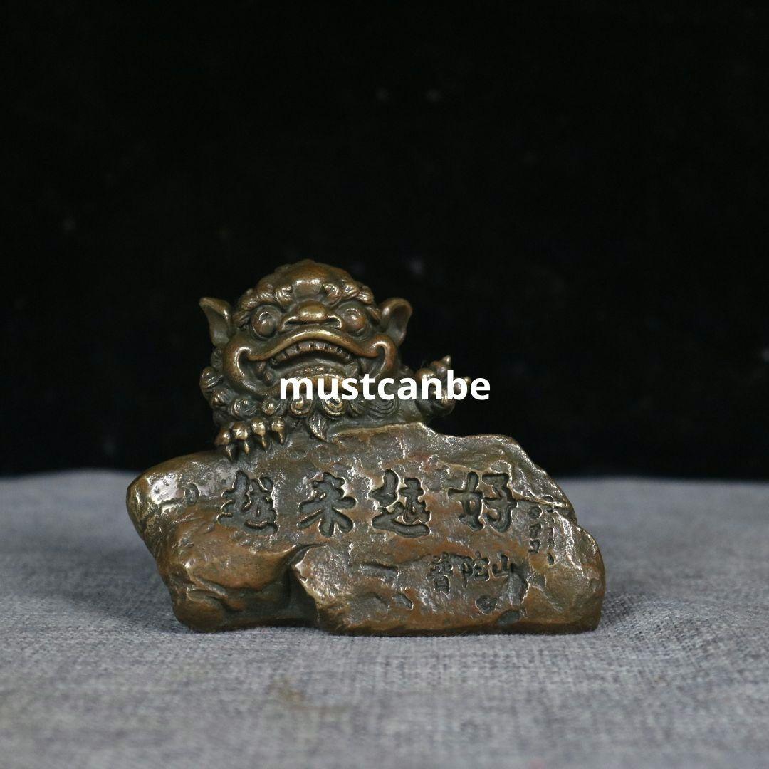 銅器 獅子 客間 玄関 店 装飾 茶道茶寵 工芸品 置物 寓意美しいです