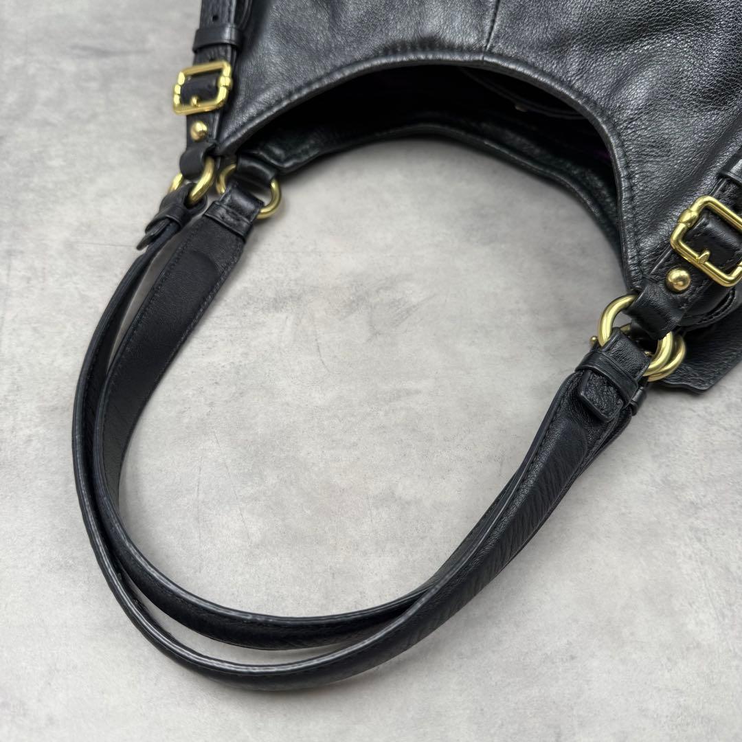 COACH マディソン マギー ショルダーバッグ ブラック レザー