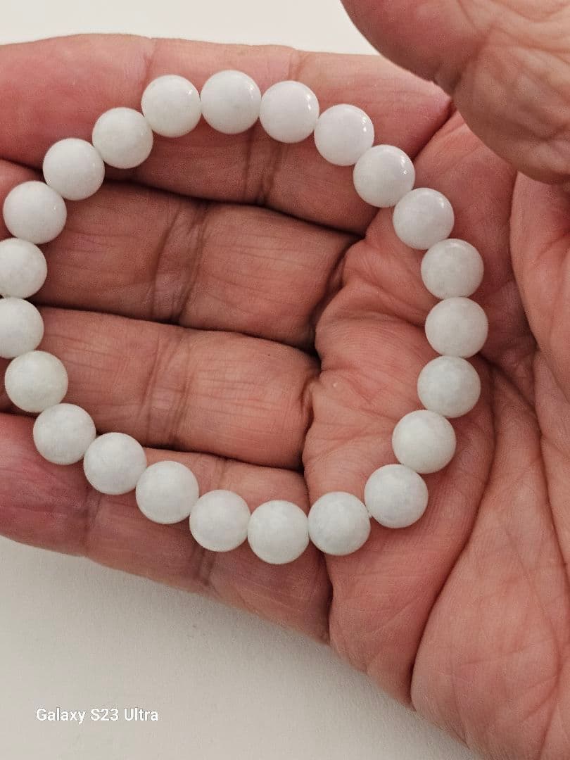 糸魚川翡翠氷種８mm２３玉ブレスレット