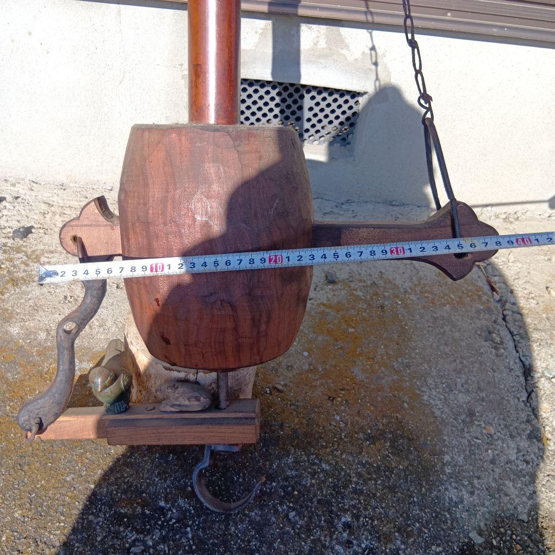 自在鉤　時代物自在鉤　木製自在鉤 火鉢自在鉤　副招き小槌自在駒