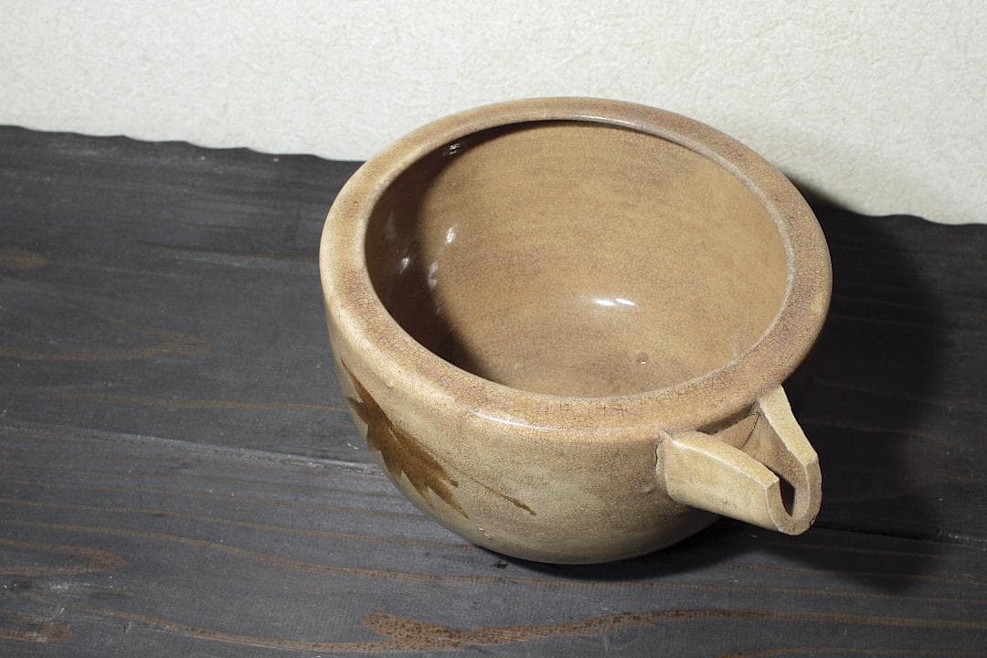 江戸後期-明治 絵瀬戸 紅葉文 片口