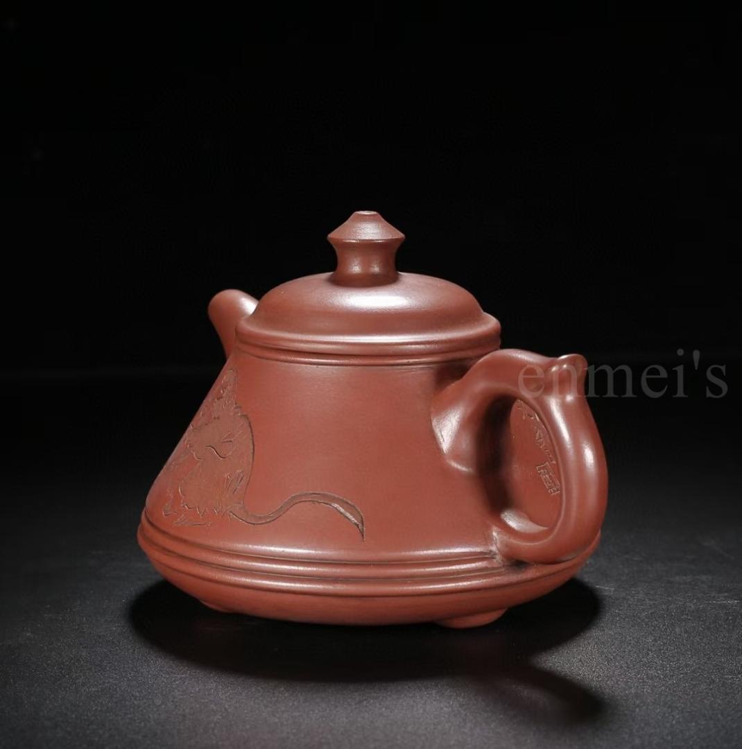 中国古美術・清水泥神猿献寿紫砂壺・底款：顧景舟、范曾・紫砂壺・急須・茶壺・茶道具