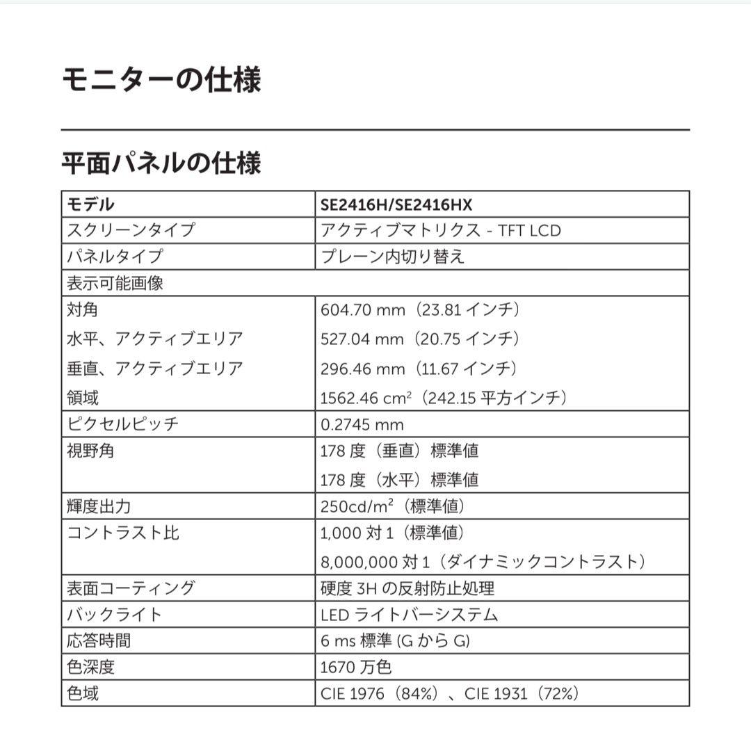 DELL LCD モニター 23.8インチ　 ボックス付き　2021年2月生産版