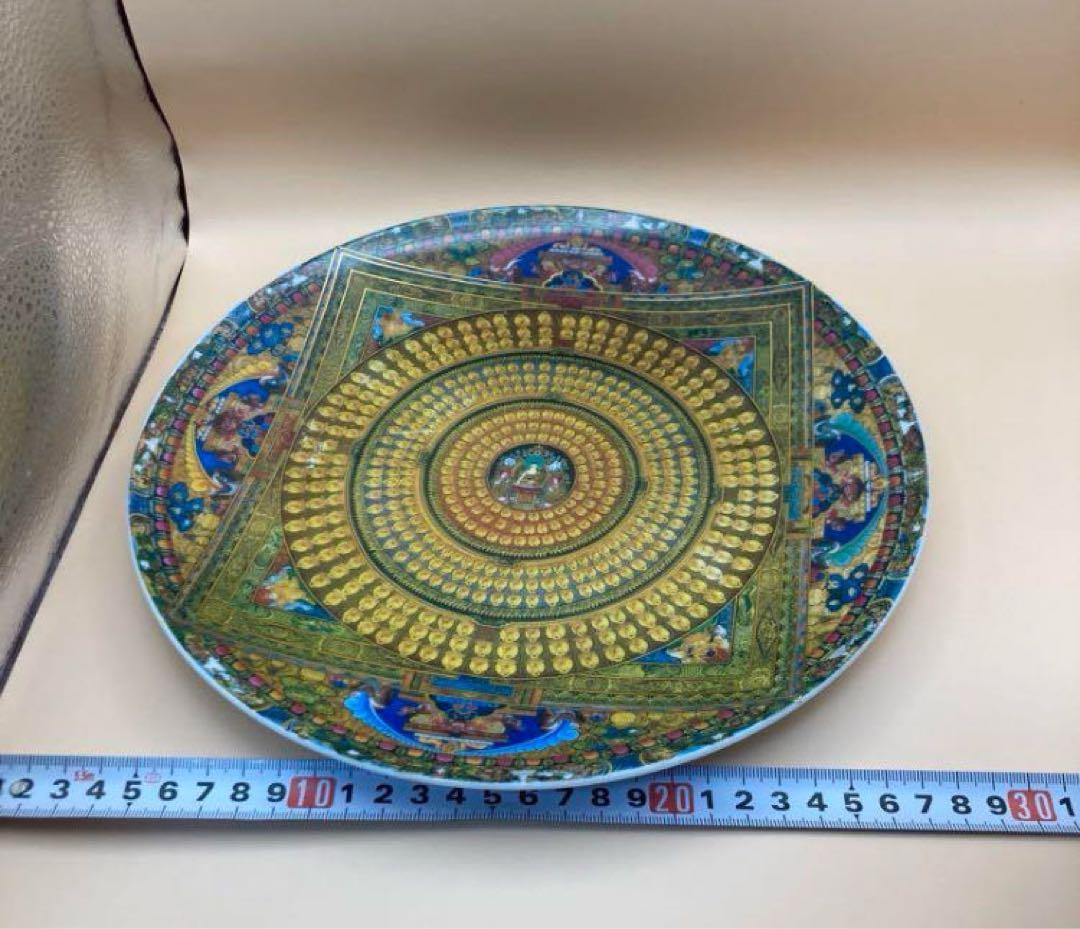 中国古美術・骨董品・旧蔵粉彩陶芸　大清乾隆年製萬佛彩飾皿・置物・茶道具・極細工