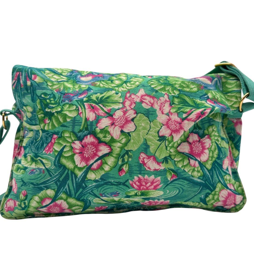 美品 HERMES ヴィンテージ ターンロック カエル 花柄 ショルダーバッグ