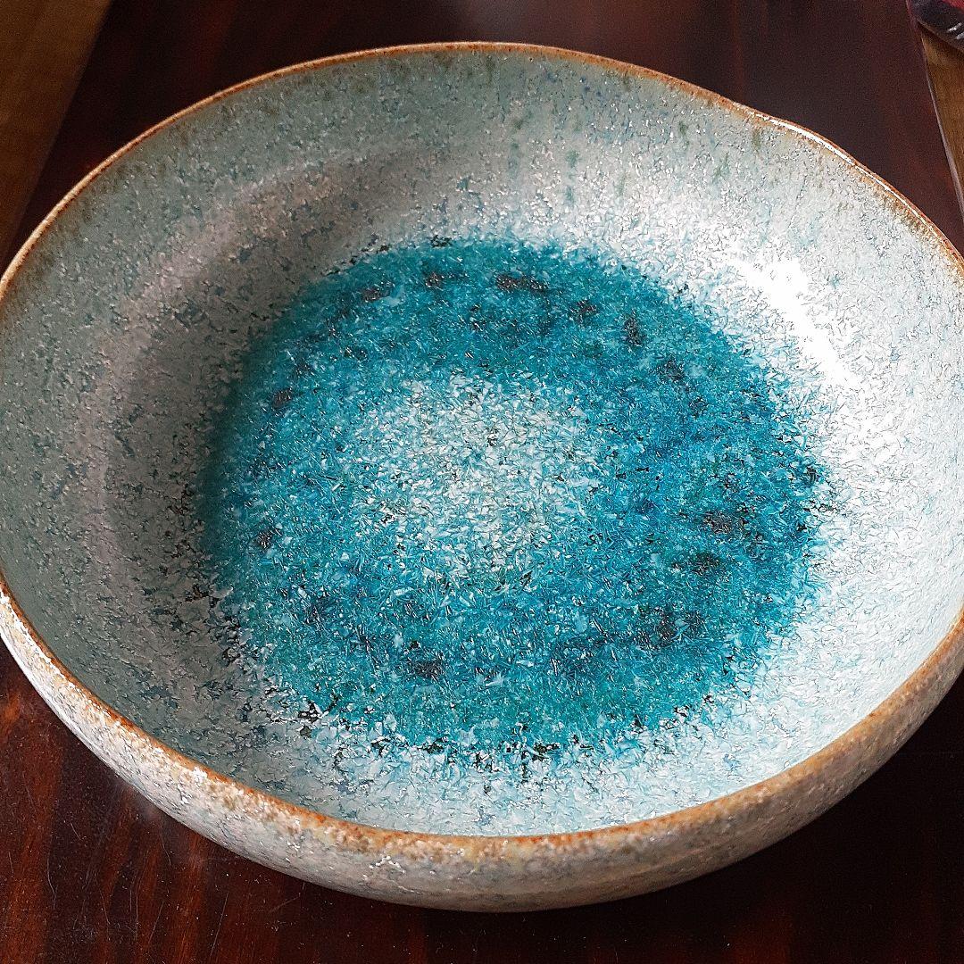 【中尾哲彰】　春銀河　水色の陶器皿　ボール