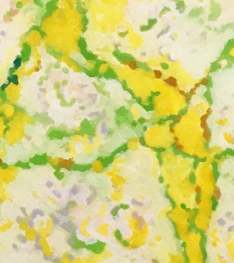 絵画 868 油絵/抽象画風/ひび割れ/黄色と緑/F10号