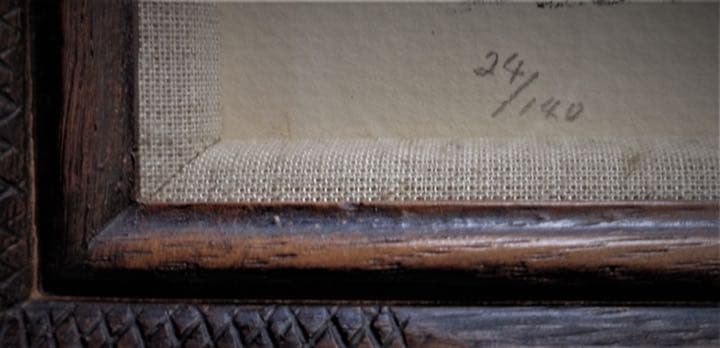 「藤飯治平」作　石版画　リトグラフ　額装版画