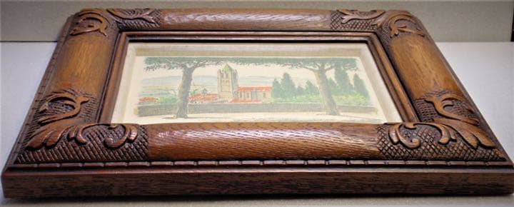 「藤飯治平」作　石版画　リトグラフ　額装版画