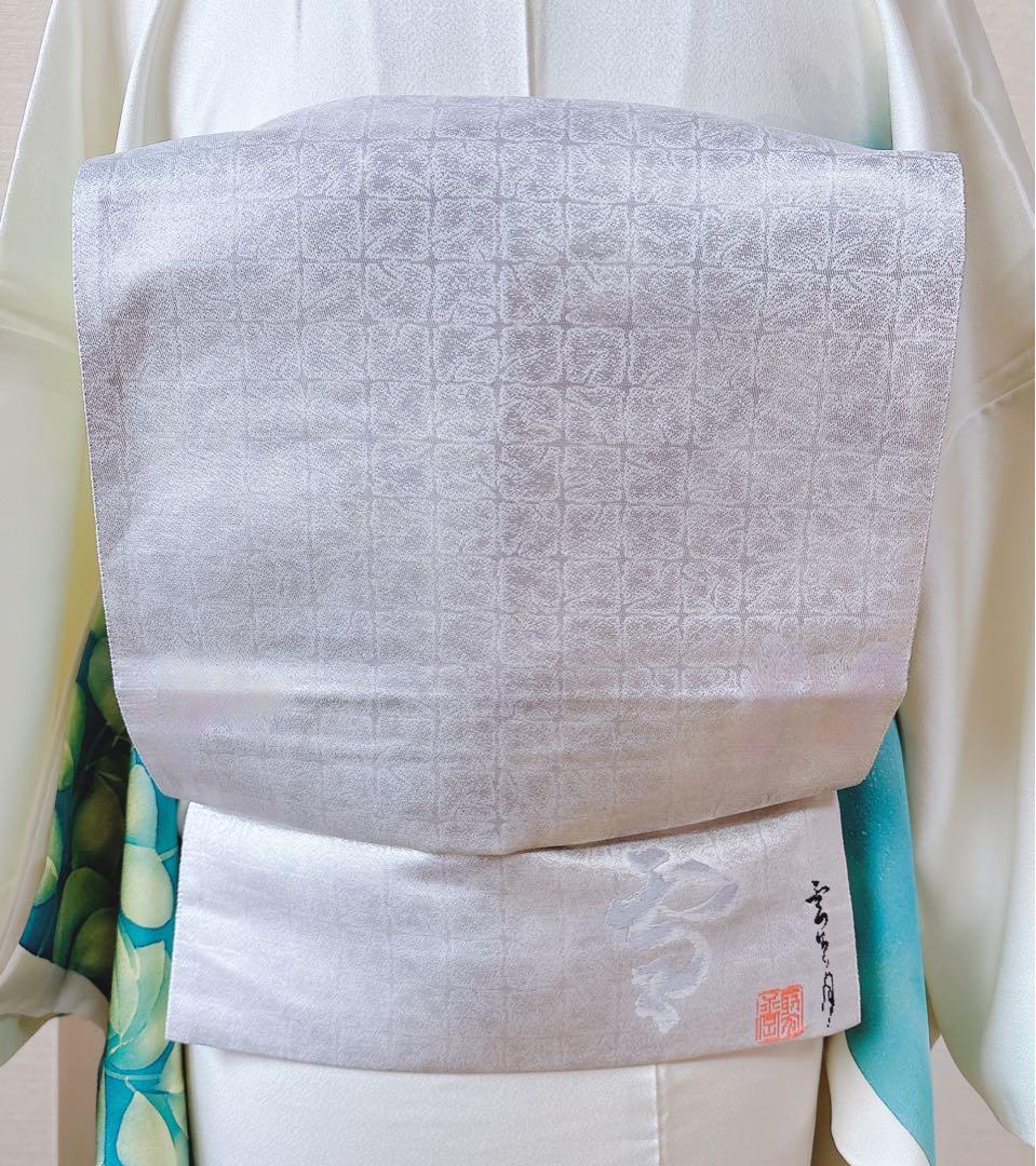 訪問着　フルセット　裄66 友禅　正絹　卒業式　入学式　結婚式　M L 袋帯