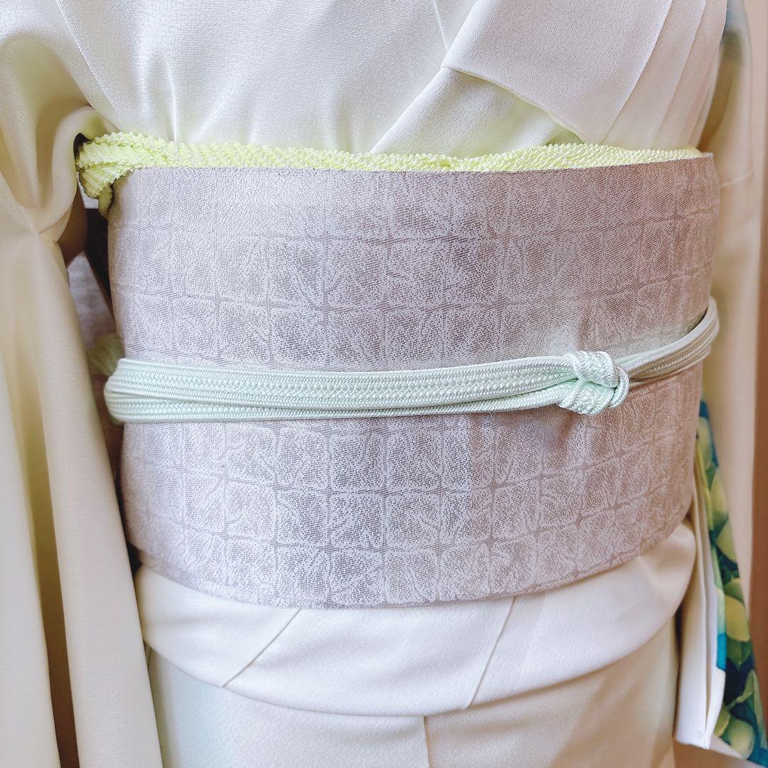 訪問着　フルセット　裄66 友禅　正絹　卒業式　入学式　結婚式　M L 袋帯