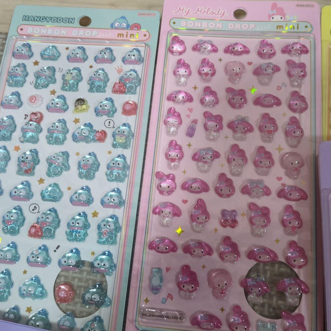 【正規品】最新作　サンリオ　ボンボンドロップシール　ミニ　8枚　コンプリート