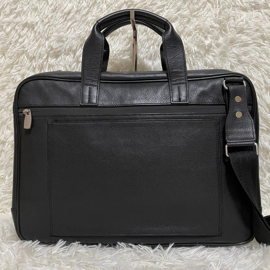 ダンヒル　2way　アボリティーズ　シボ革　オールレザー　ビジネスバッグ　A4可