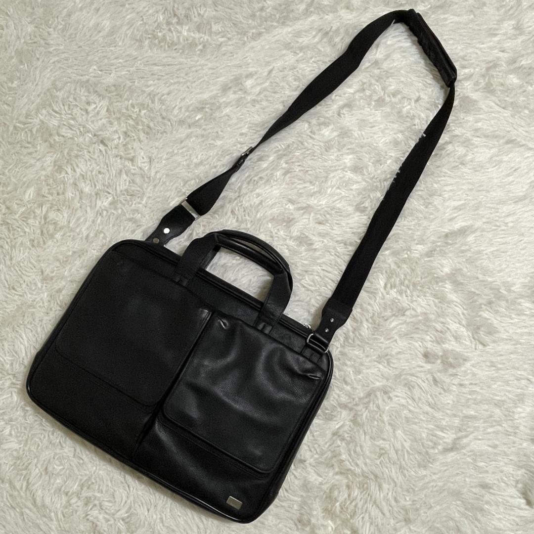 ダンヒル　2way　アボリティーズ　シボ革　オールレザー　ビジネスバッグ　A4可