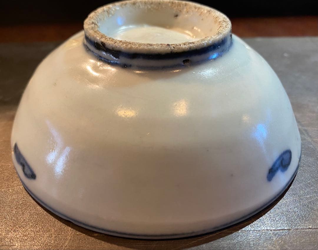 中国汕頭・スワトウ染付絵皿　鑑賞台付 沈船品・ヴィンテージ　レア ・台湾茶器