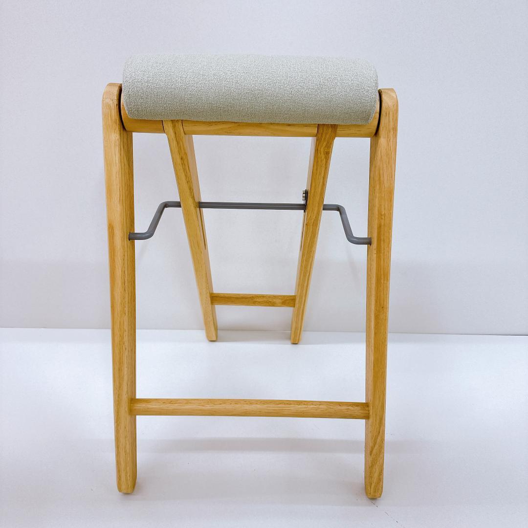 【美品】折り畳みハイスツール チェア 持ち運び簡単 グレー