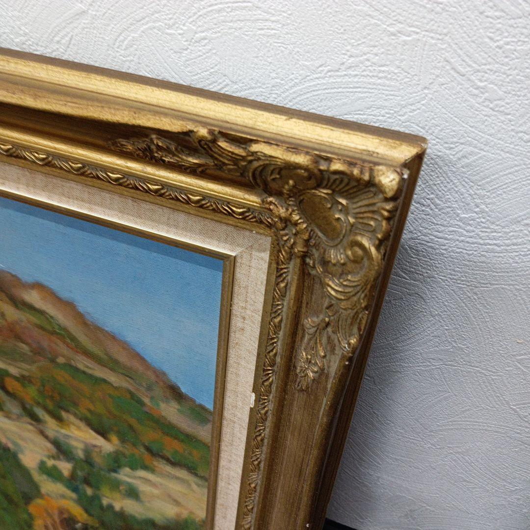 油彩風景画 山岳風景 晩秋