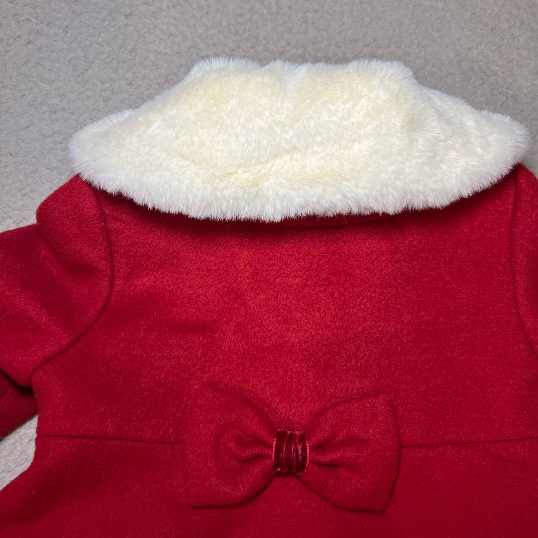 シャーリーテンプル　ラッピングリボンウールコート　赤　80cm-90cm 超美品