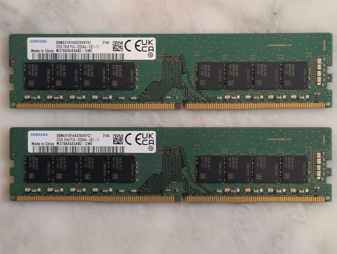 Samsung DDR4-3200MHz 32GB メモリ 2枚セット計64GB