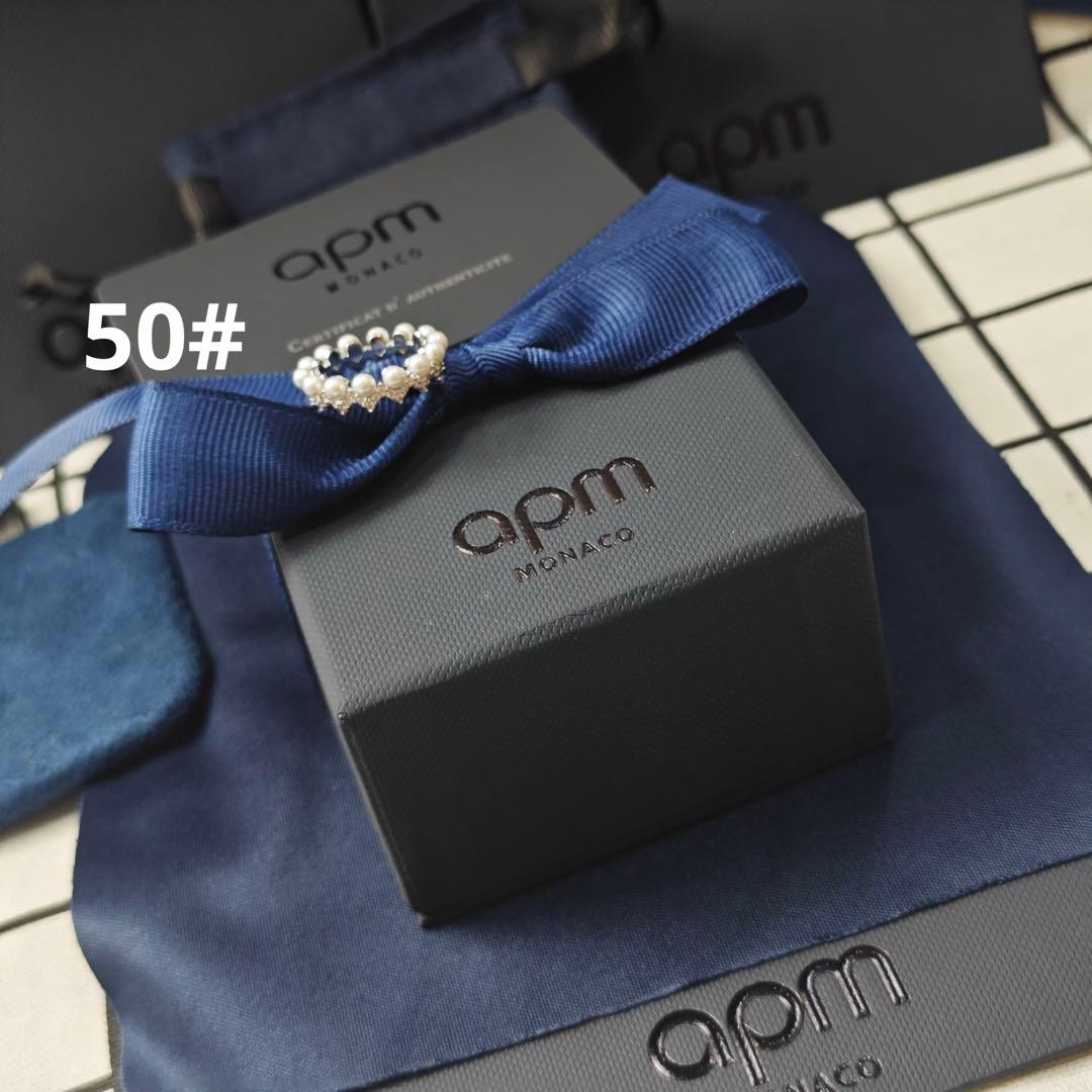 【apm Monaco 】925.ホワイト パールク リスタルリング 指輪 50