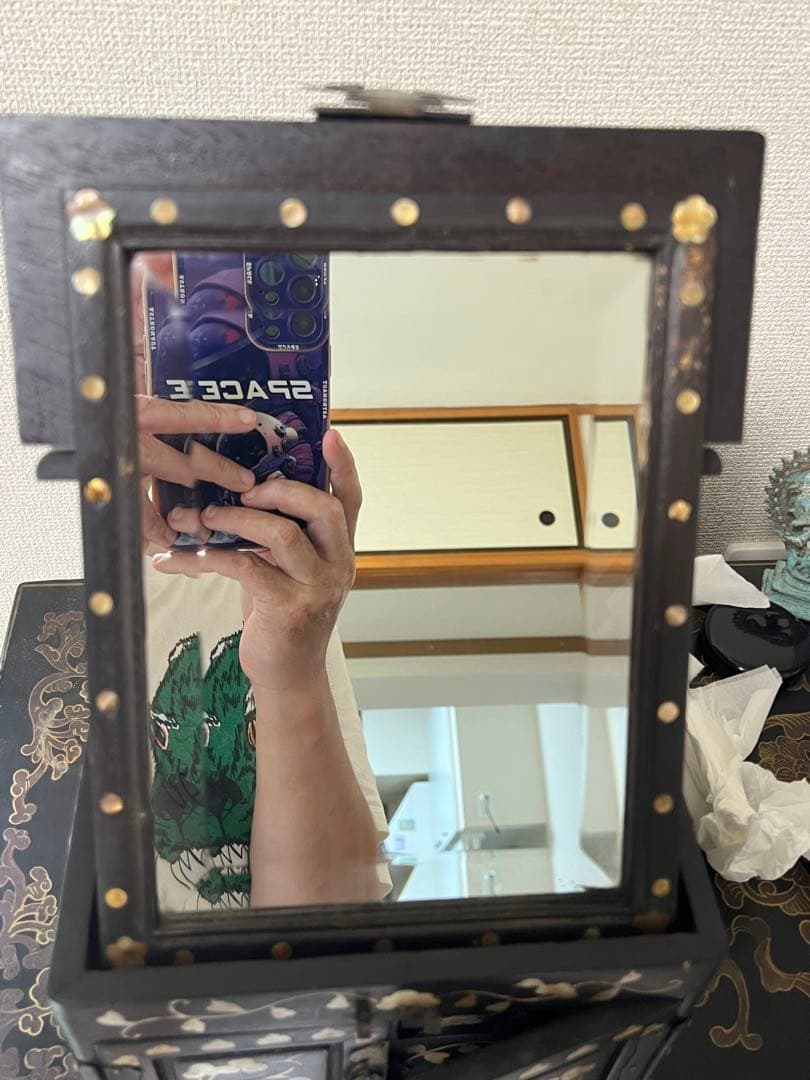 中国螺鈿化粧箱骨董 紫檀です