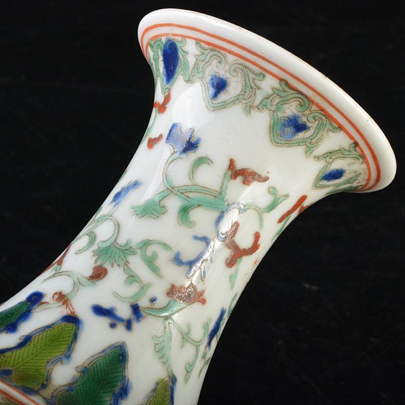 中国　粉彩　人物花神獣文瓶　M　R7322