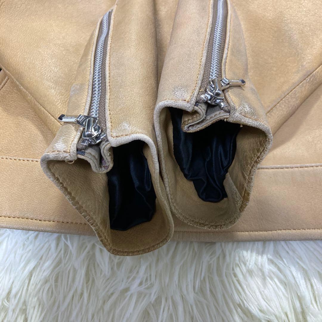 【オーラ◎】バーバリーブラックレーベル レザージャケット ラムレザーノバチェック