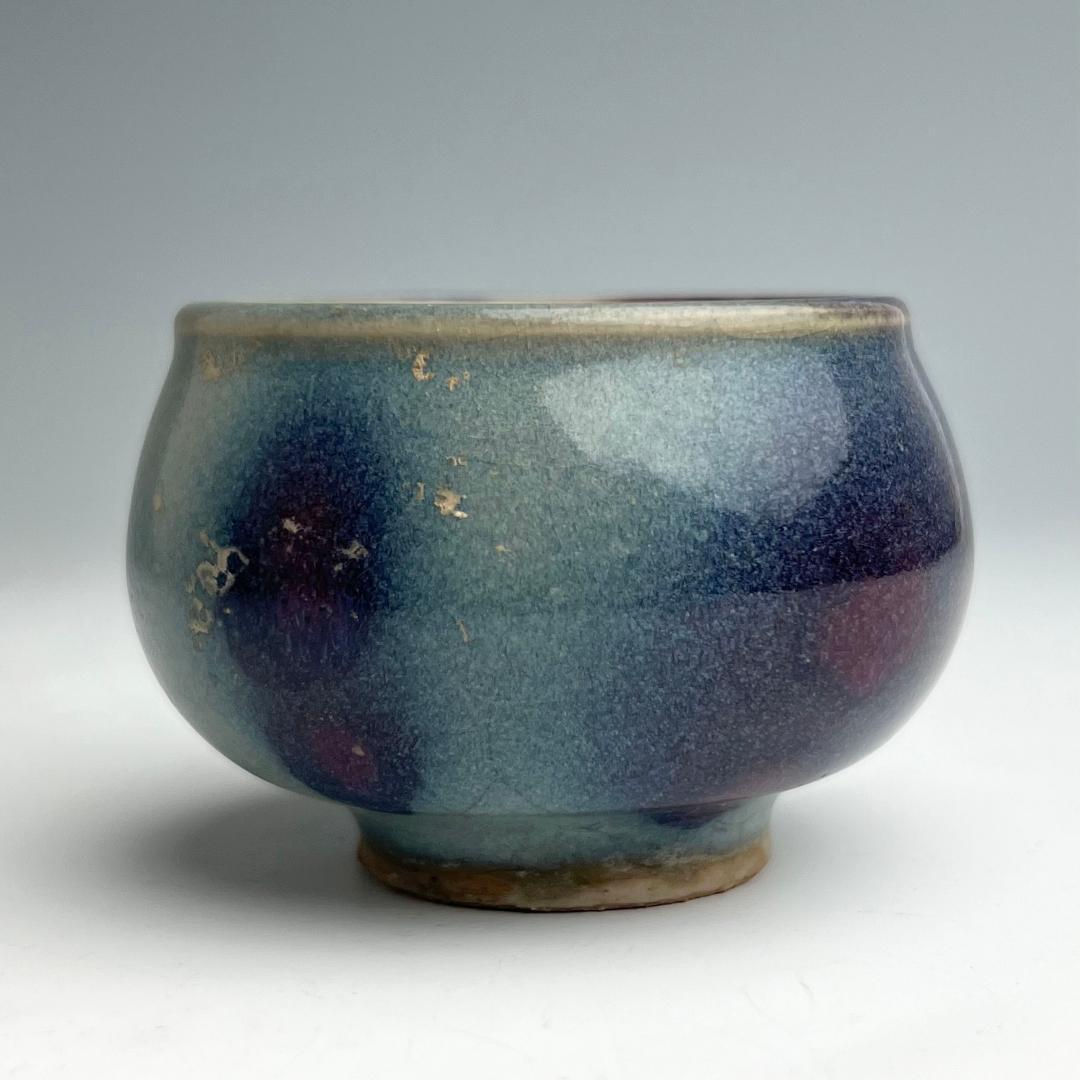 鈞窯天藍釉紫斑水洗 唐物 中国古玩 中国美術 A922