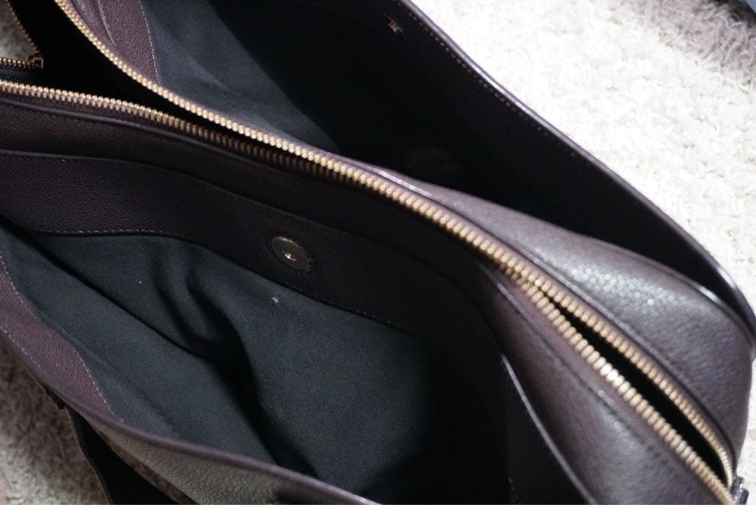 ダークブラウン レザー ビジネスバッグ