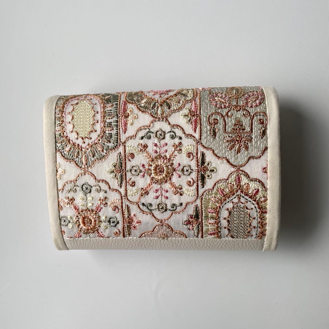 ☆ゆうか☆　長財布、ミニ財布2点　インド刺繍ピンク系　ハンドメイド