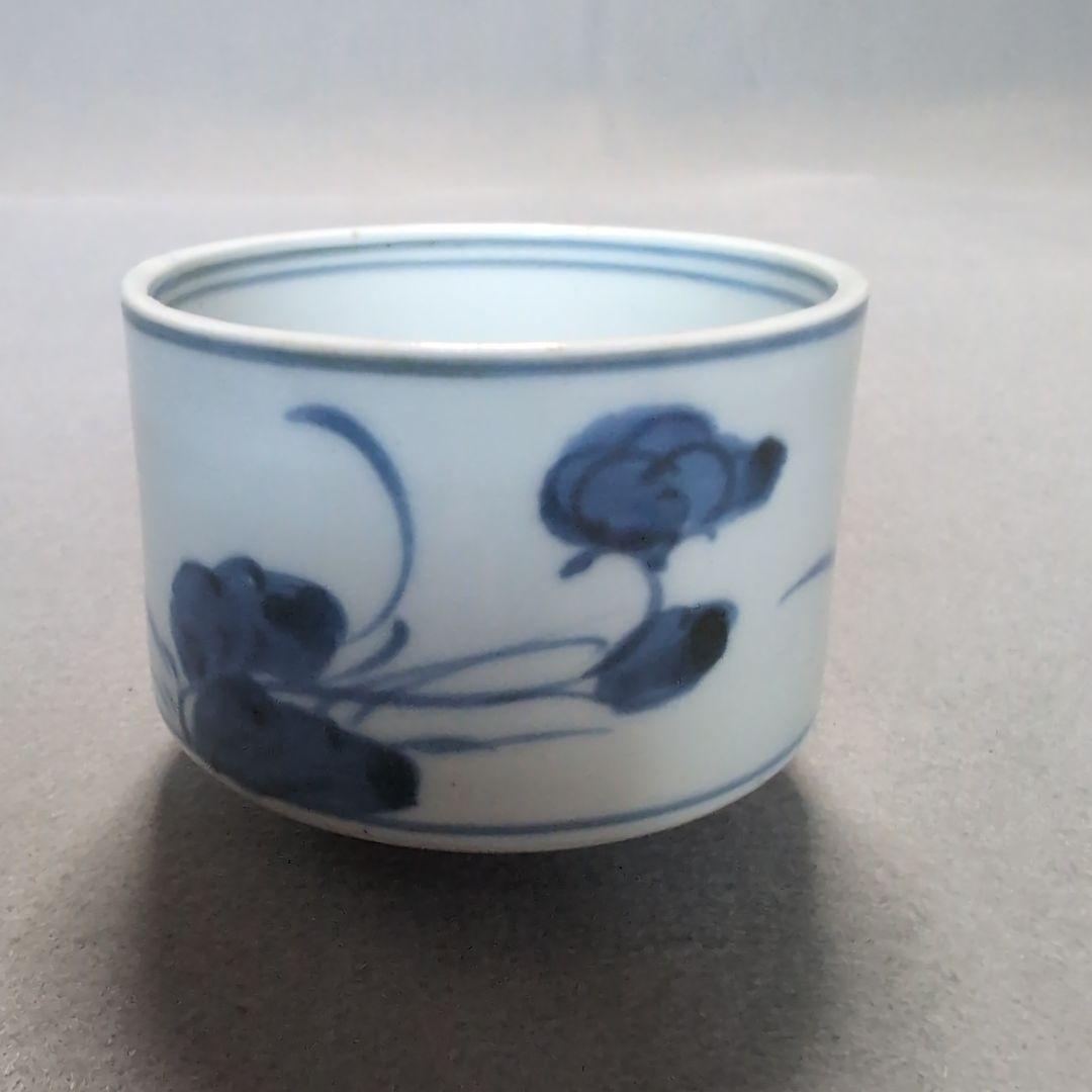 古伊万里そば猪口　古伊万里半筒そば猪口　古伊万里草花文そば猪口 古伊万里