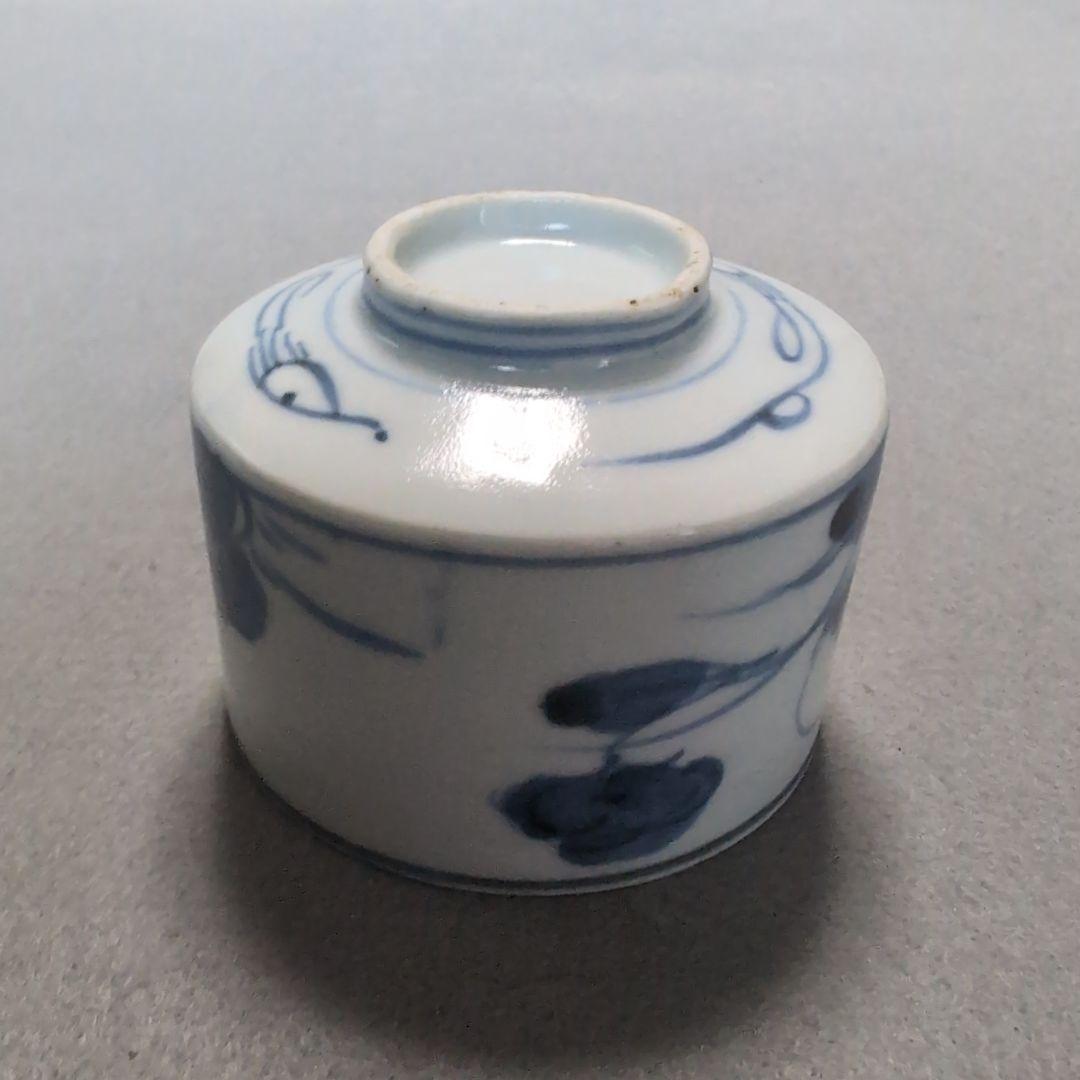 古伊万里そば猪口　古伊万里半筒そば猪口　古伊万里草花文そば猪口 古伊万里