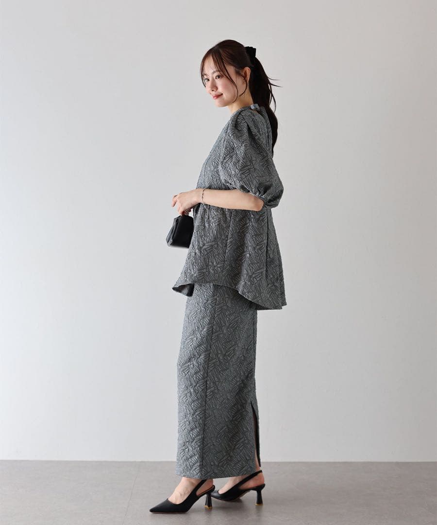 【美品】niana ジャガードセットアップドレス　M