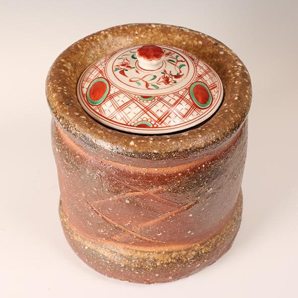 信楽焼　水指　上田光春（六代上田直方)　【茶道具・陶器】