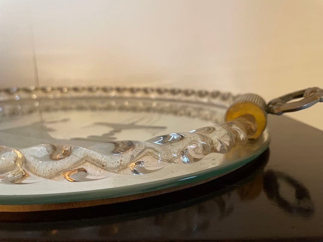 エッチングデザイン ガラス製トレー