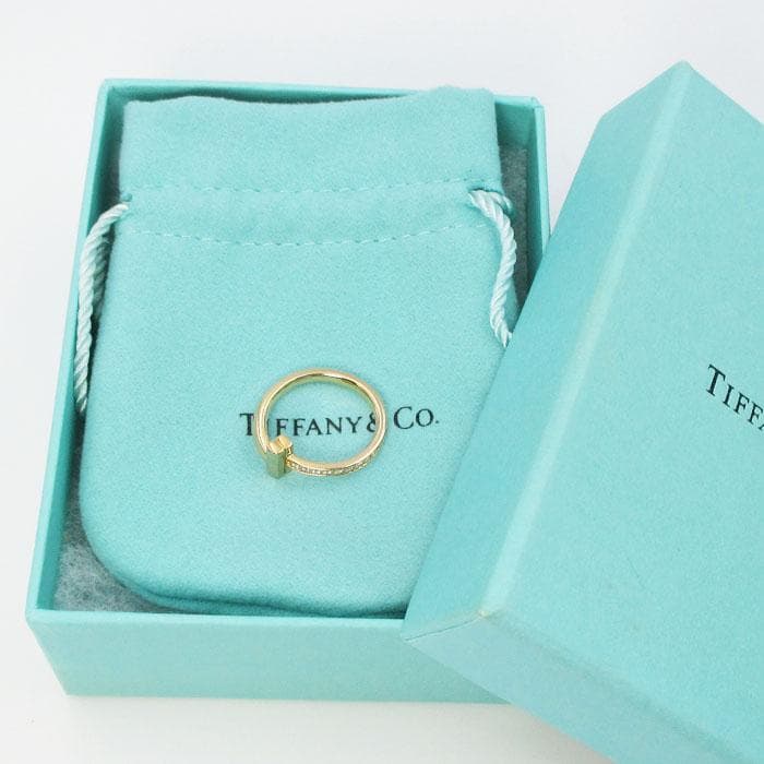 ティファニー Tワン ダイヤリング K18PG ローズゴールド 3.7g 7号